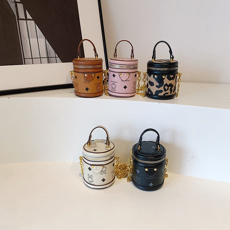 Children's Model Style Retro Mini Fortune Tube Crossbody Bags