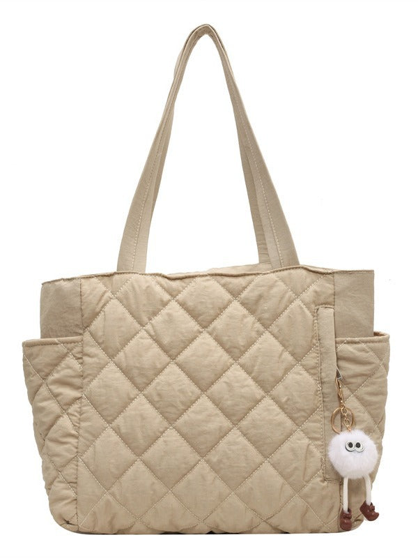 Rhombic Embroidery Clothes Texture Oxford Cloth Shoulder Bags