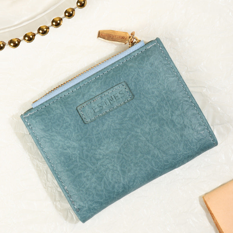 Female Korean Style Retro Folding Mori Ladies Wallets