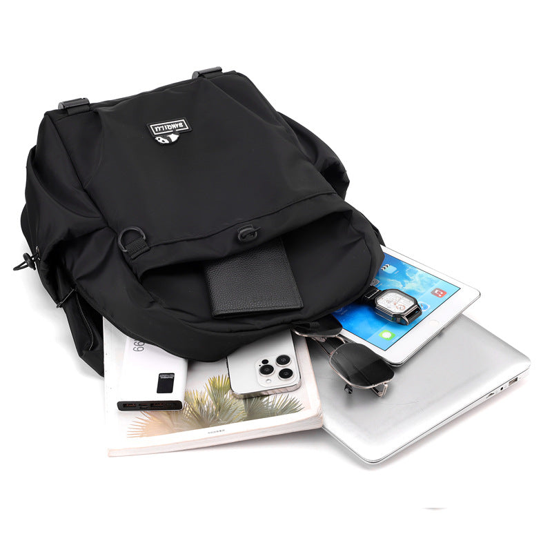 Women's & Men's & Solid Color Frosted Texture Large Backpacks