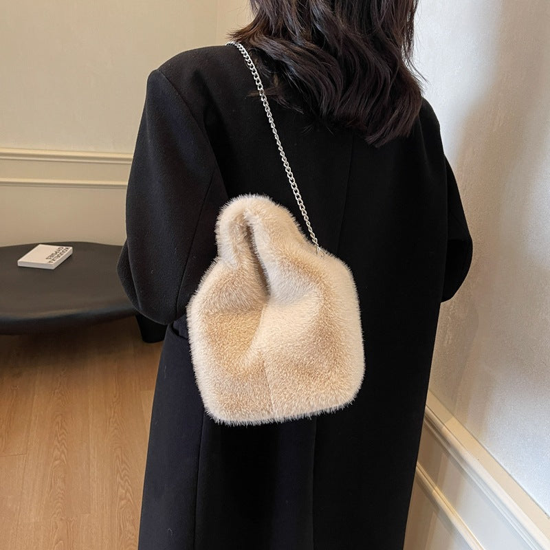 Women's Korean Style Hand Imitate Rex Rabbit Crossbody Bags