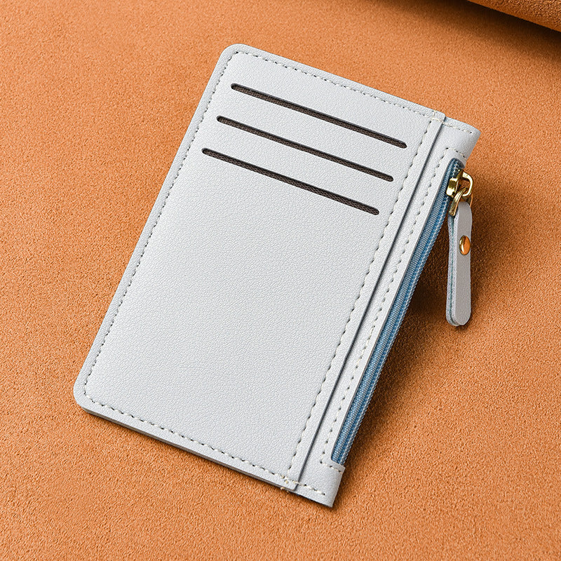 Women's Simple Multiple Slots Zipper Large Capacity Card Holder
