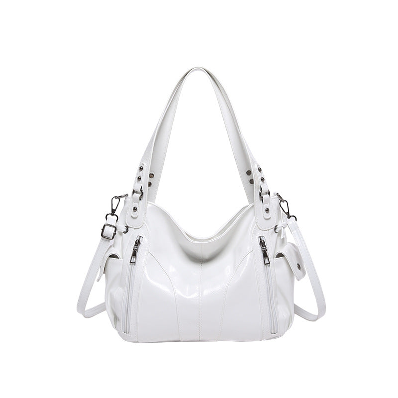 Women's Glossy Leisure Commute Textured Style Retro Shoulder Bags