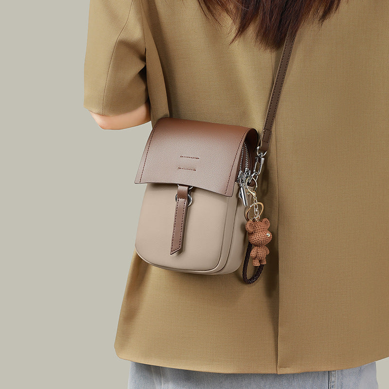 Mobile Genuine Leather Walking Lightweight High-grade Crossbody Bags