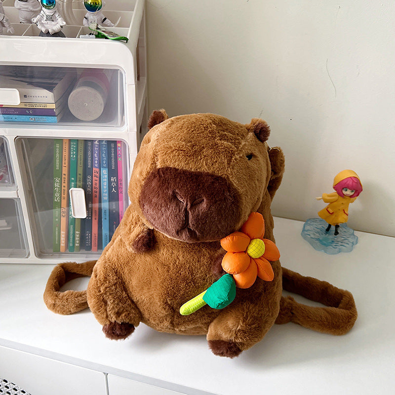 Cute Flower Capybara Large Capibara Plush Bags