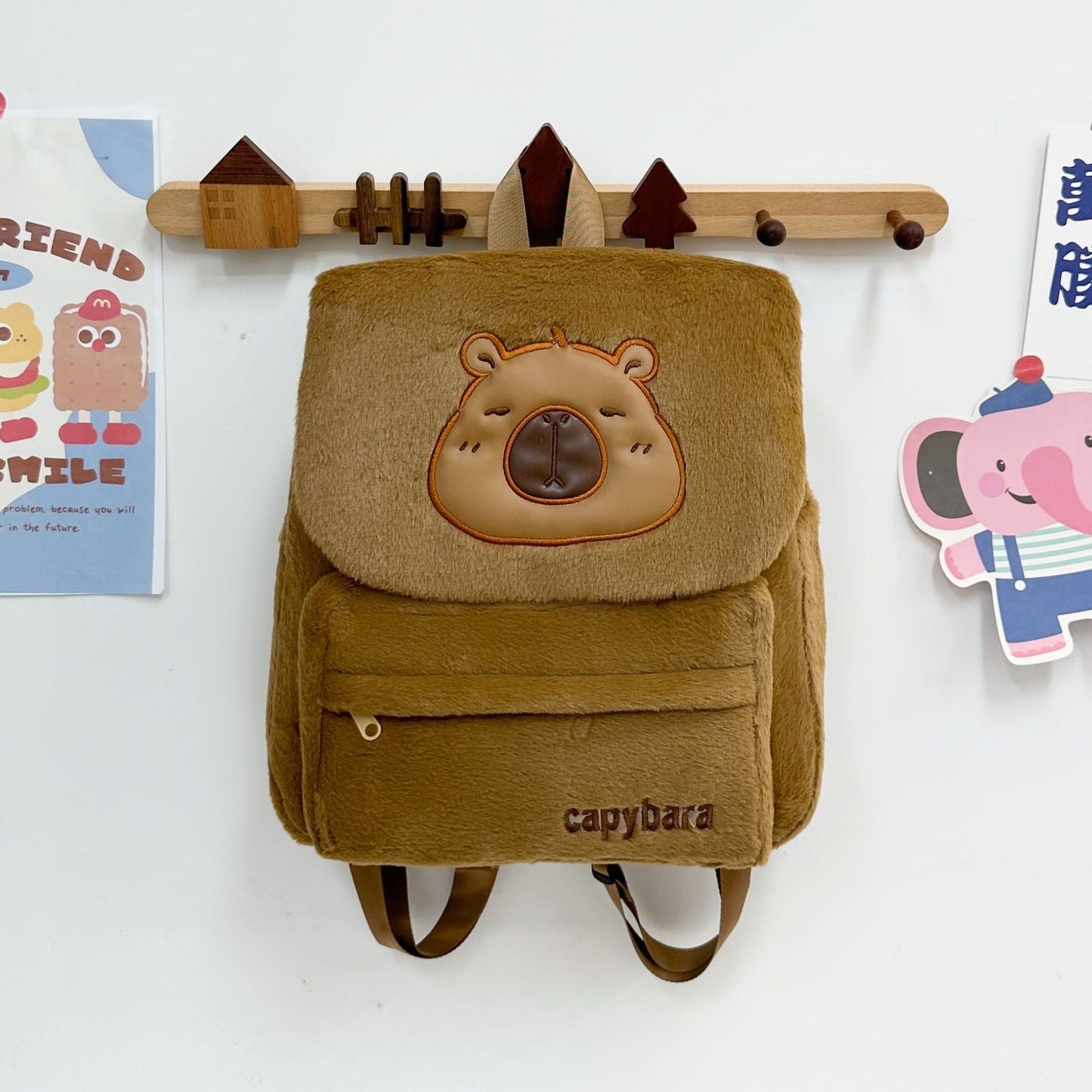Cute Plush Flip Versatile Large Capacity Backpacks