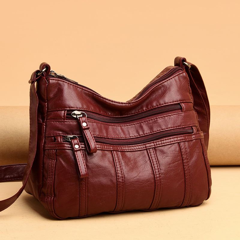 Women's Fashion Soft Washed Mother Lightweight Trendy Men's Messenger Bags