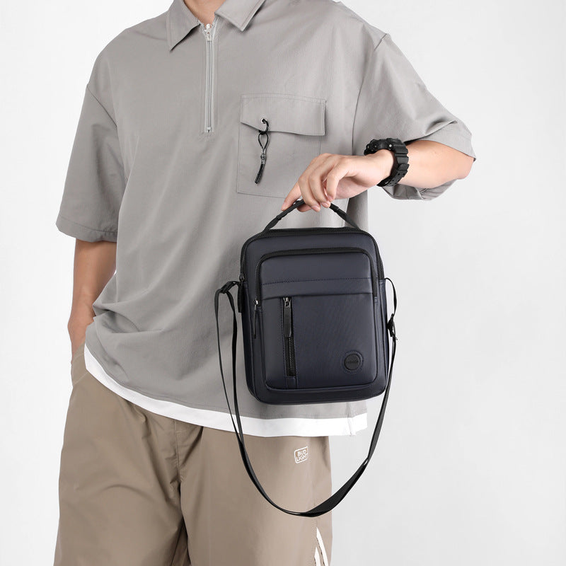 Men's Simple Solid Color Portable Waterproof Men's Shoulder Bags