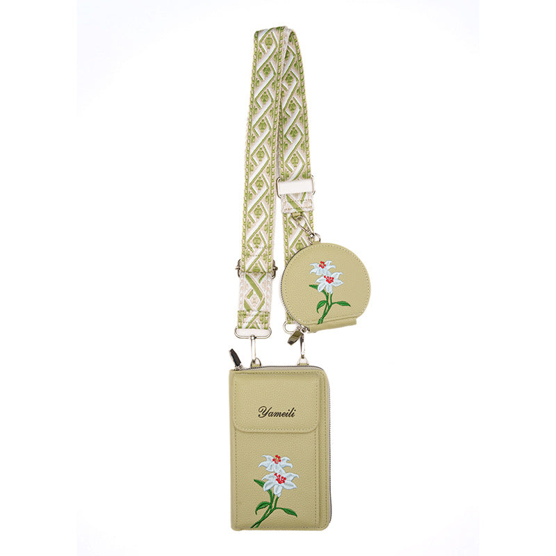 Women's Unique Large Capacity Embroidered Mobile Phone Bags