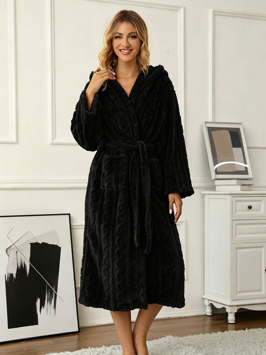 Women's Warm Thickened Jacquard Long Sleeve Pajamas Women's Sweater, Sweater