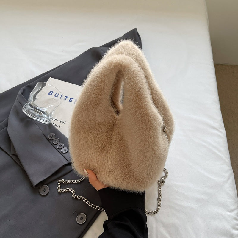 Women's Korean Style Hand Imitate Rex Rabbit Crossbody Bags