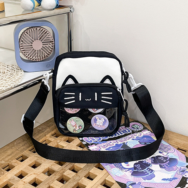 Women's Cat Style Trendy Transparent Bar Badge Crossbody Bags
