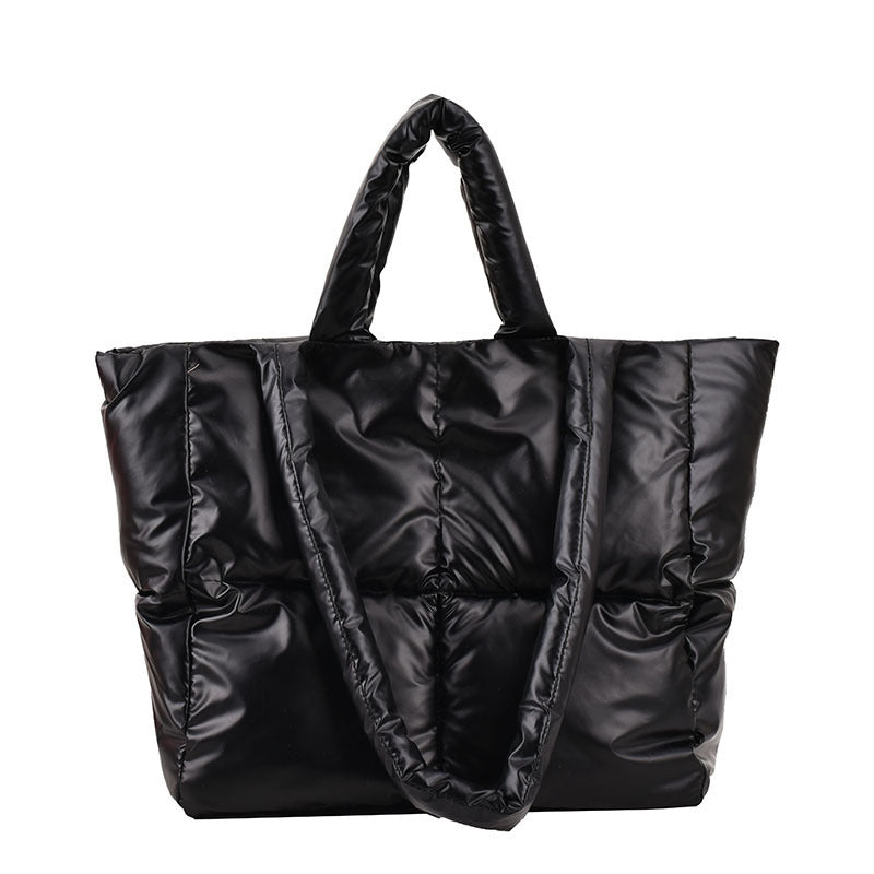 Women's Textured Down Large Capacity Fashion Commuter Tote Bags