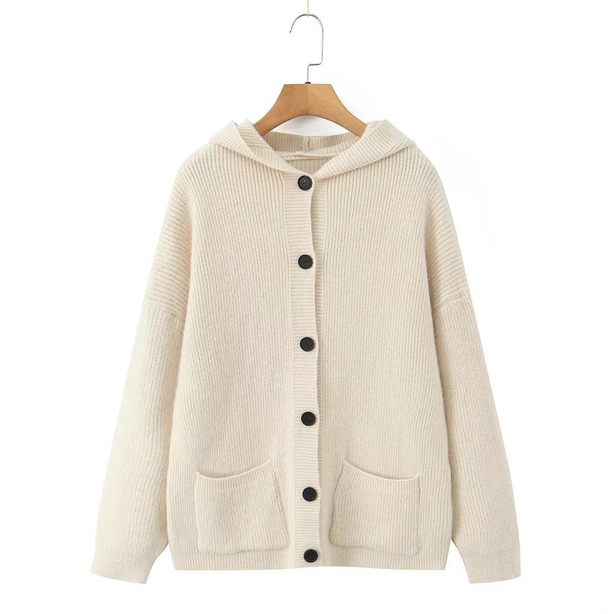 Women's Glamorous Hooded Long-sleeved Knitted For Knitwear
