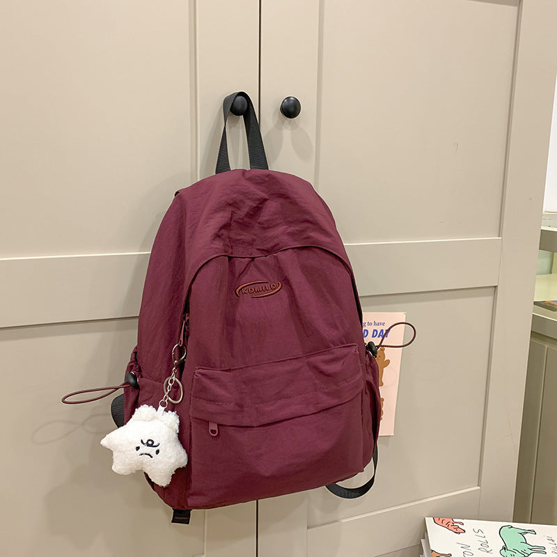 Simple Solid Color For College Female Backpacks