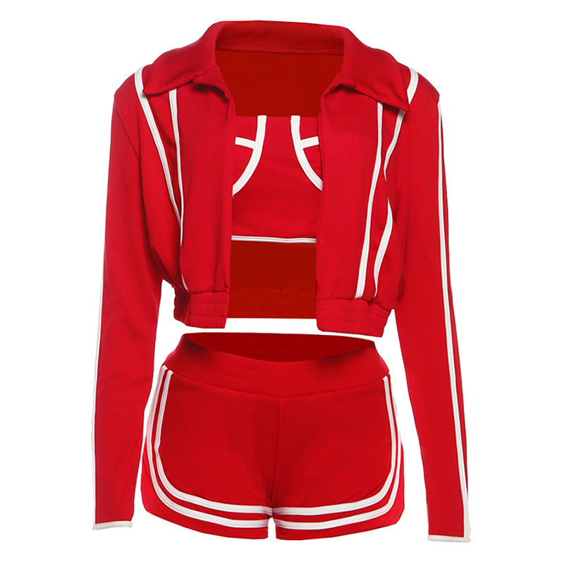 Women's Fashion Long Sleeve Turn-down Collar Sling Suits