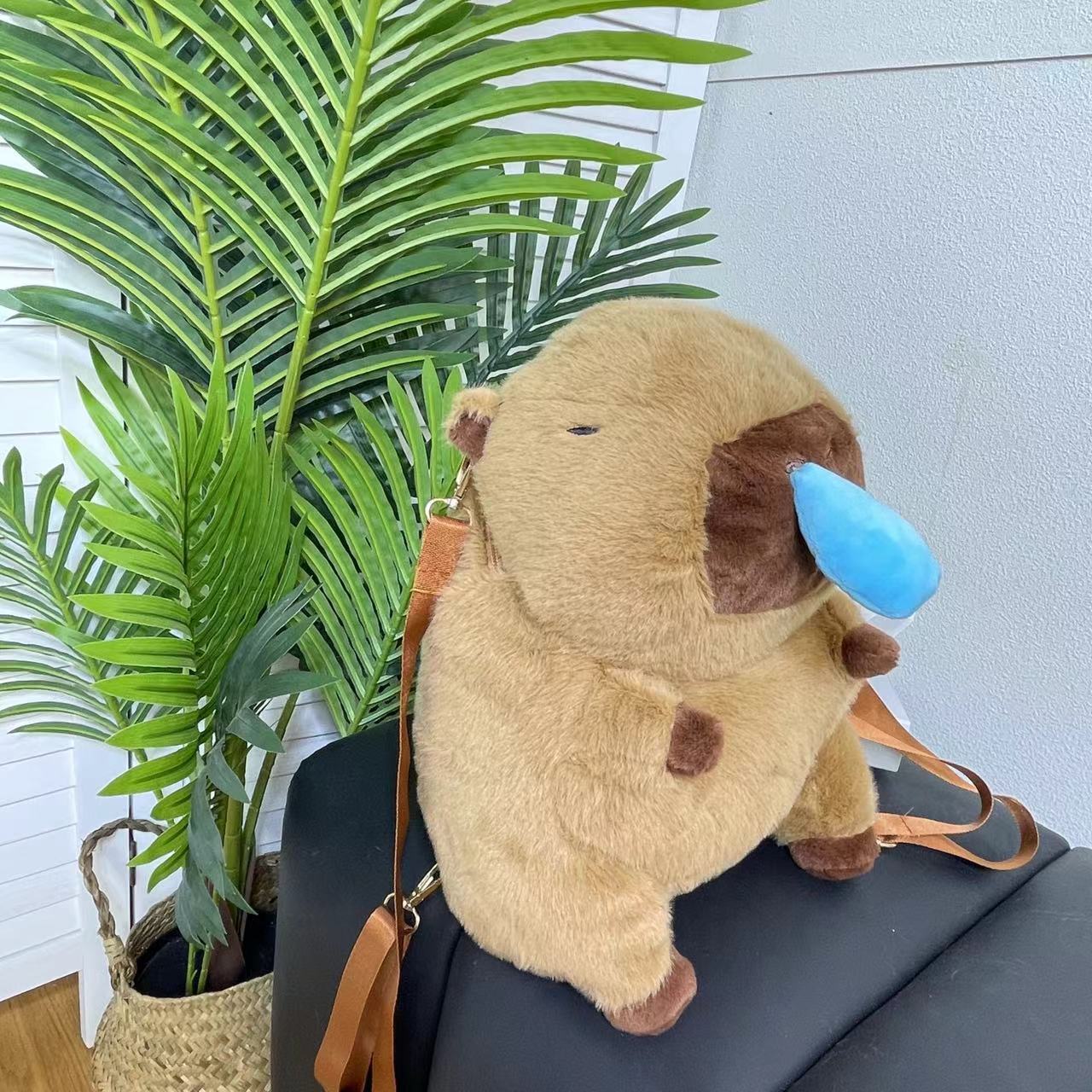 Cute Female Capybara Plush Toy Doll Backpacks