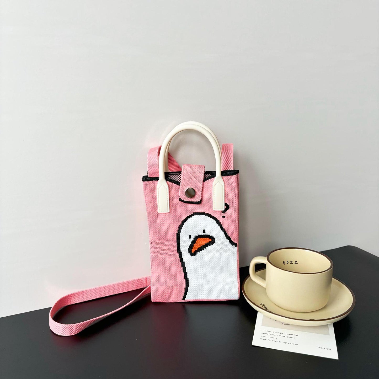 High Sense Mobile Cartoon Knitted Dopamine Bags