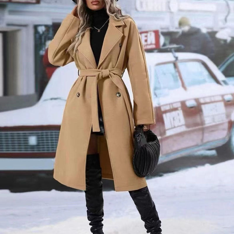 Women's Collar Thickened Dragon Phoenix Tweed Lace Coats