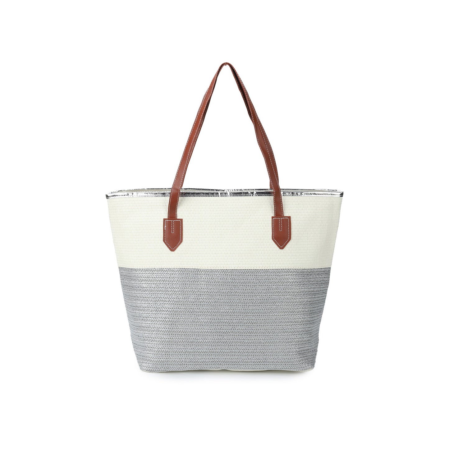 Women's Underarm Large Capacity Canvas Striped Beach Tote Bags