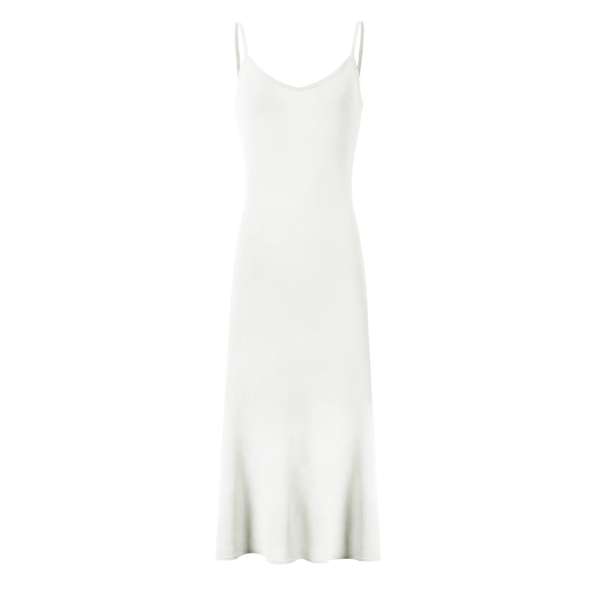Women's High Quality Bright Silk Summer Fashionable Knitted Slim Fit Dresses