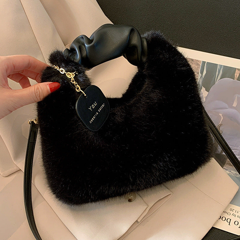 Women's Popular Fur Winter Niche Plush Fashion Crossbody Bags