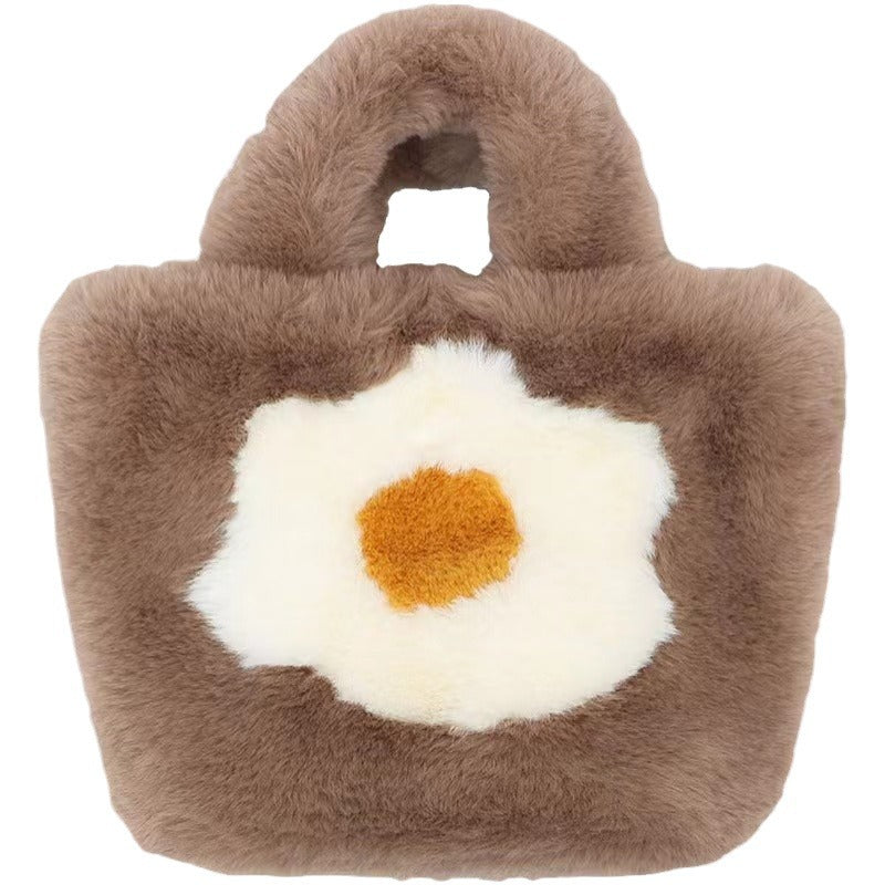 Women's Fashion Plush Portable Fur Large Capacity Shoulder Bags