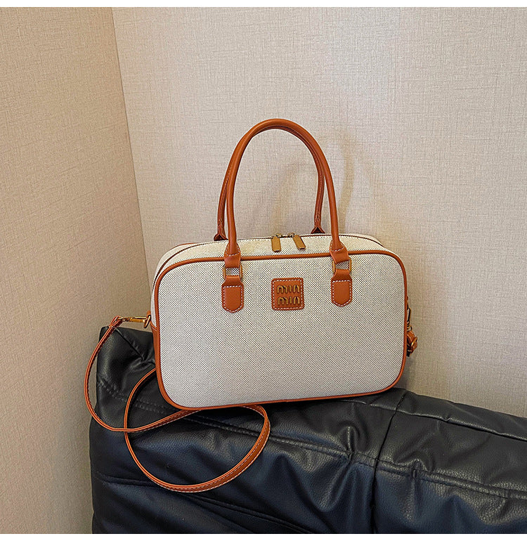Women's Bowling Boston Canvas Retro Leisure Commute Crossbody Bags