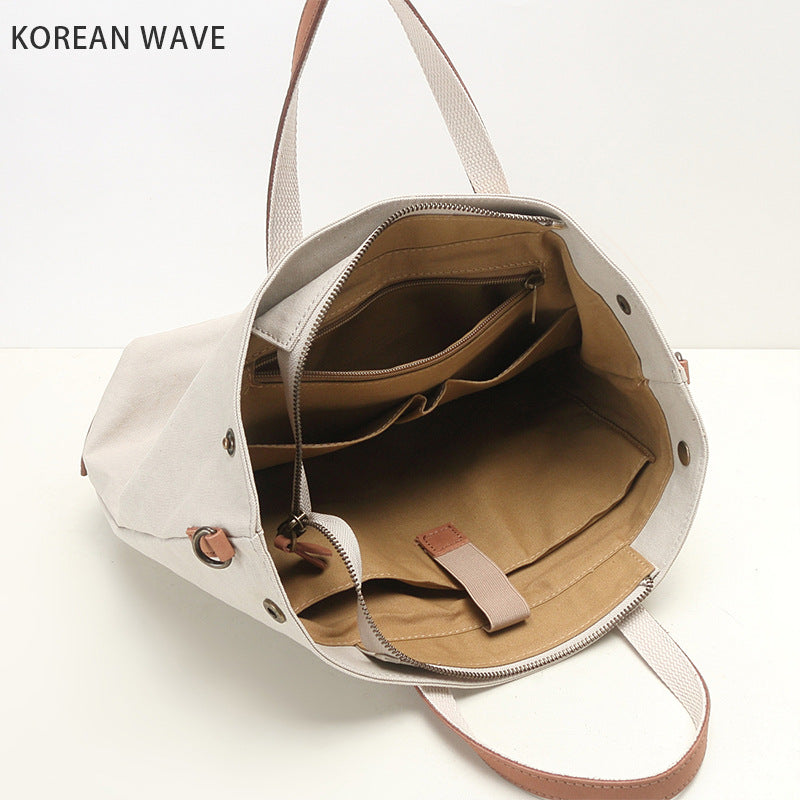 Women's & Men's & Canvas With First Layer Cowhide Large Bags