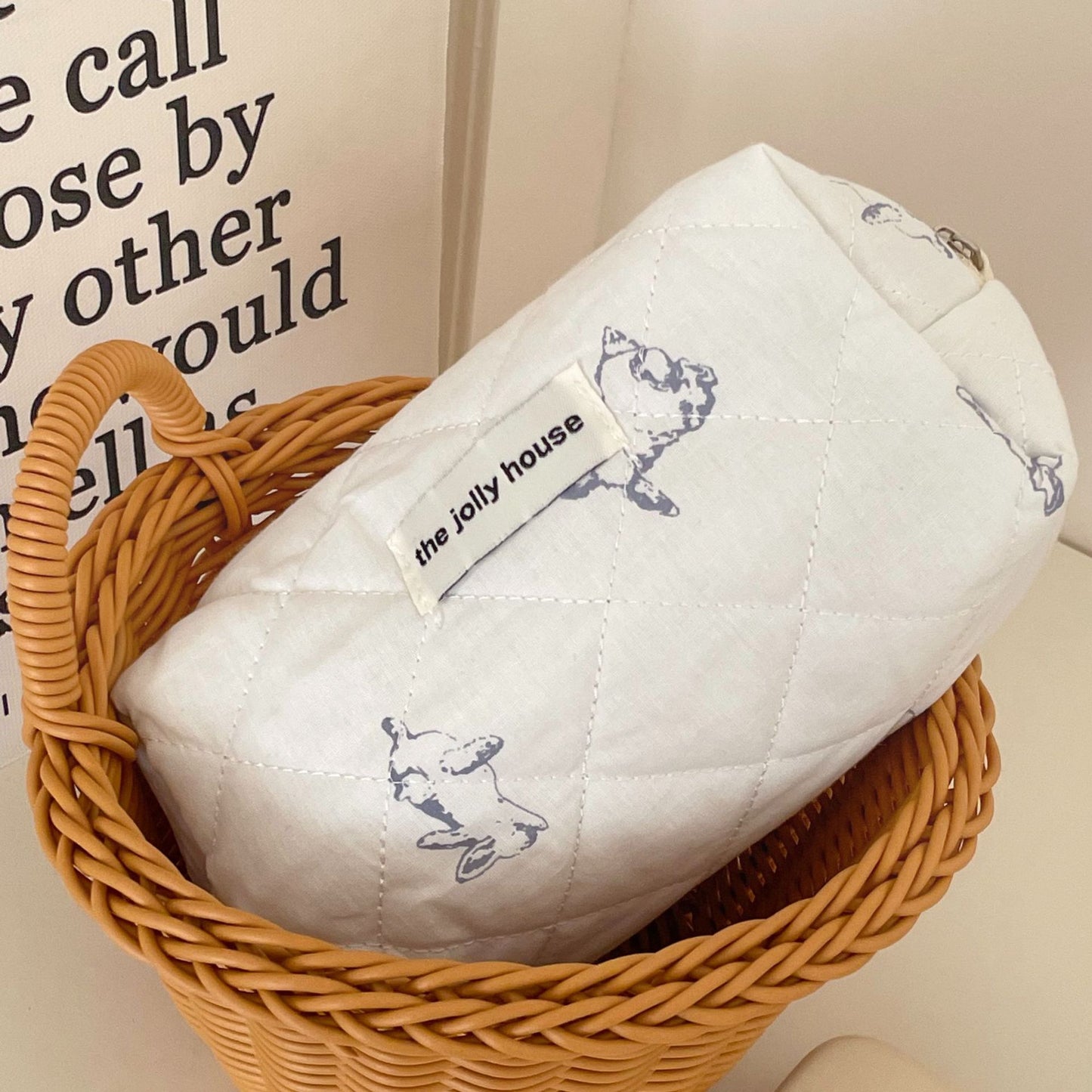 Freehand White Rabbit Storage Korean Cute Soft Cosmetic Bags