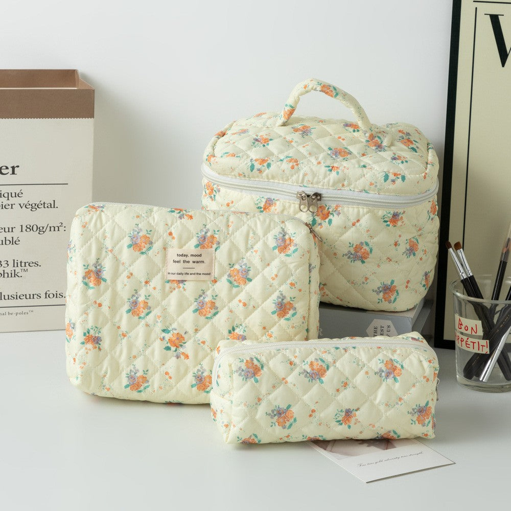 Portable Large Capacity Floral Storage Carrying Cosmetic Bags