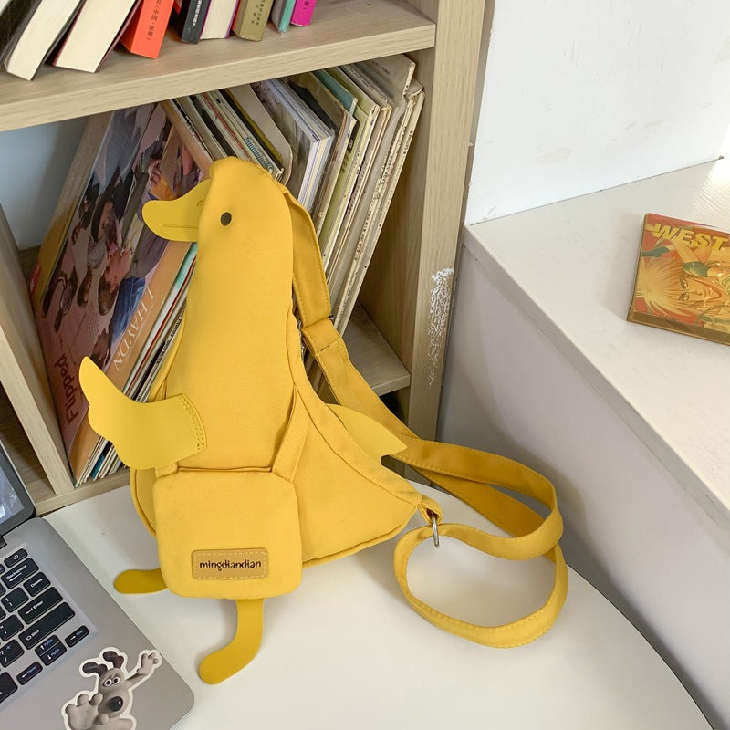 Female Funny Little Duck Versatile College Crossbody Bags