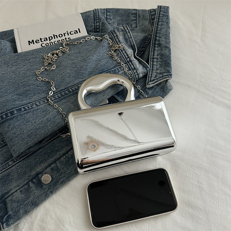 Women's Acrylic Box Mirror Chain Dinner Bags