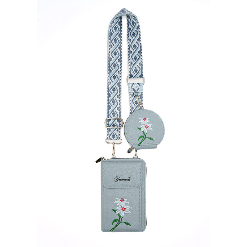 Women's Unique Large Capacity Embroidered Mobile Phone Bags