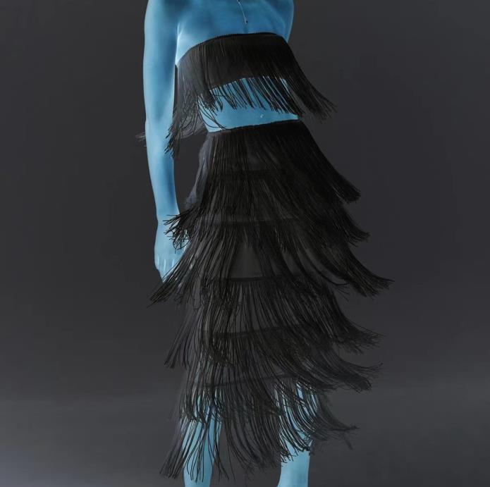 Durable Two-piece Tube Tassel Maxi Dress Suits