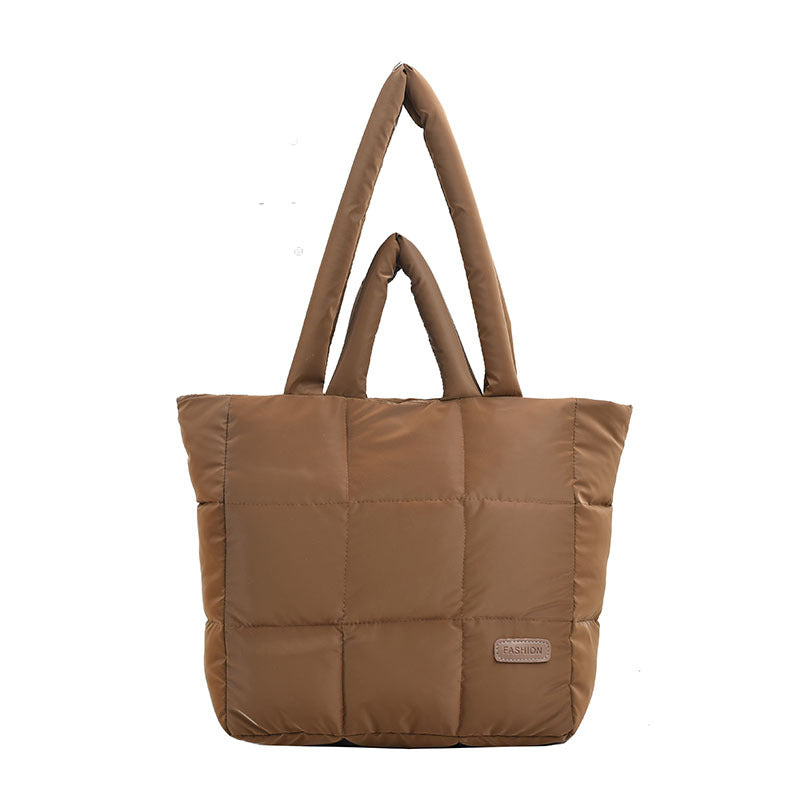 Women's Down Simple Astronaut Solid Color Soft Bags