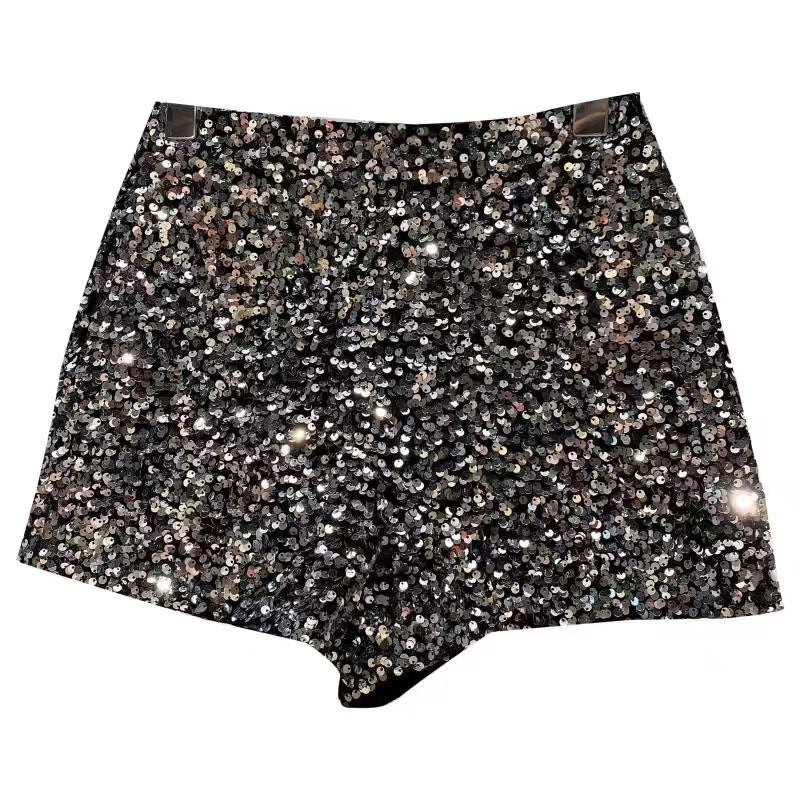 Women's Autumn Full Sequins Shiny Zipper Nightclub Pants