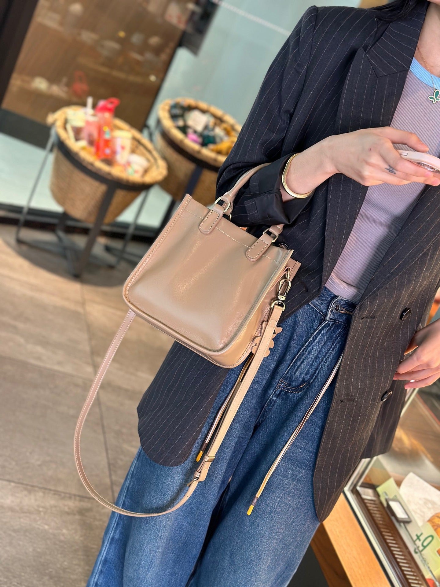 Women's Spring Genuine Leather Commuter Portable Bags