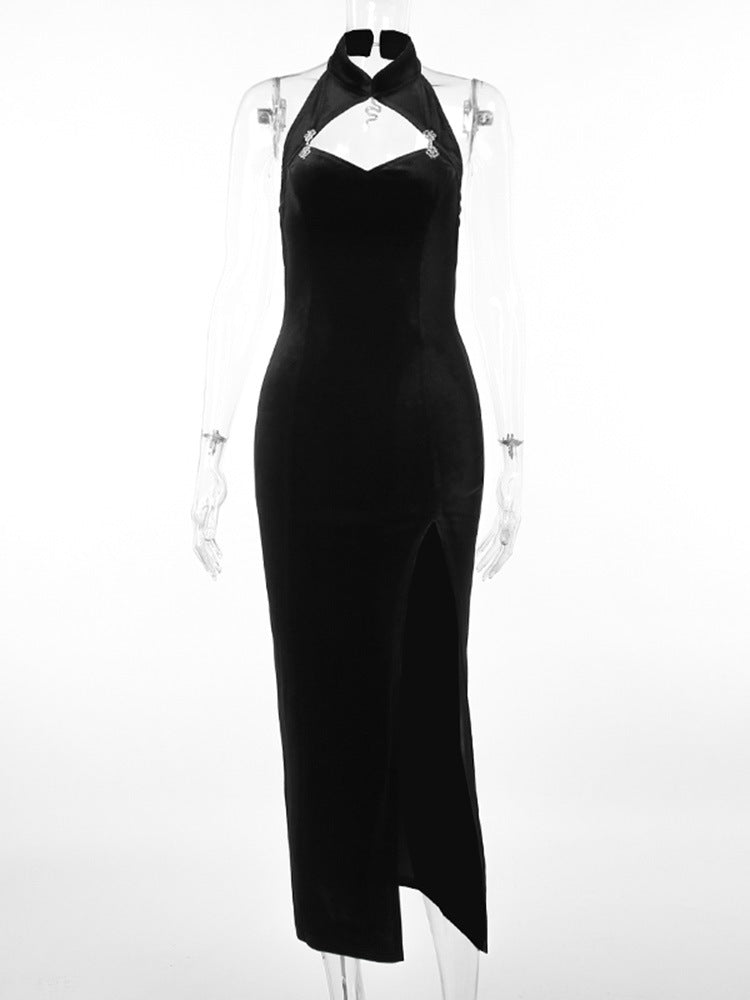 Women's Dress Dark Style Elegant Slim Chinese Dresses