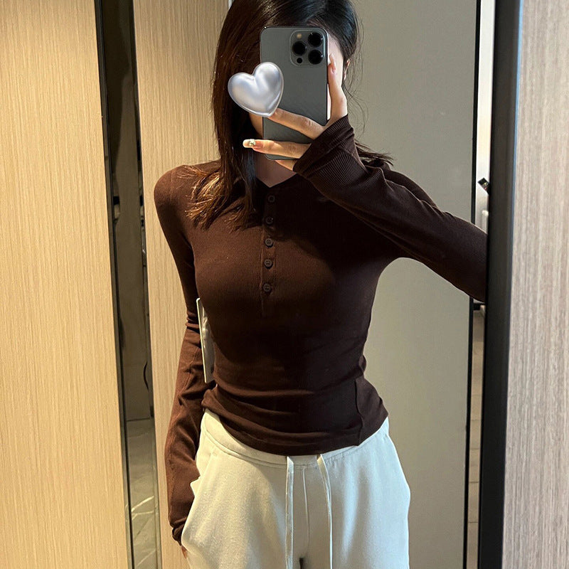 Women's Spring Modal Long-sleeved T-shirt Hot Knitted Blouses