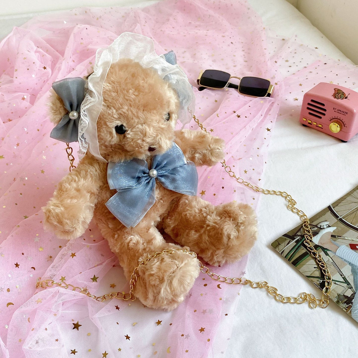 Women's Cute Plush Doll Cartoon Bear Sweet Crossbody Bags
