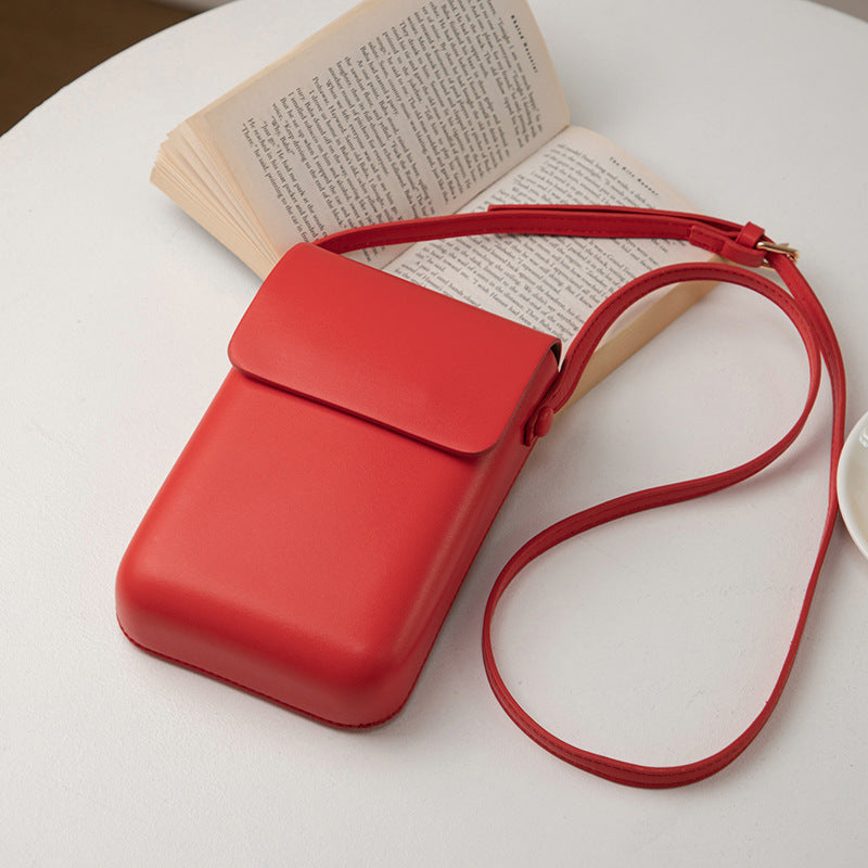 Fashionable Vertical Korean Style Texture Mobile Crossbody Bags