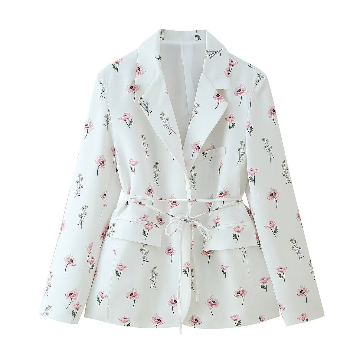 Women's Charming Stylish Two-color Printing Lapel Coats