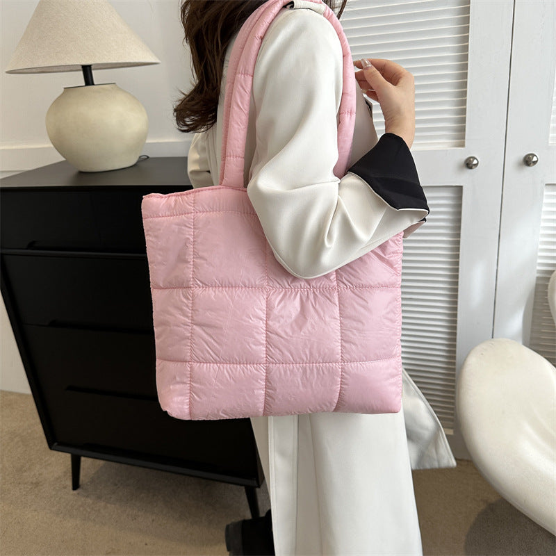 Women's Soft Large Capacity Puff Down Jacket Shoulder Bags