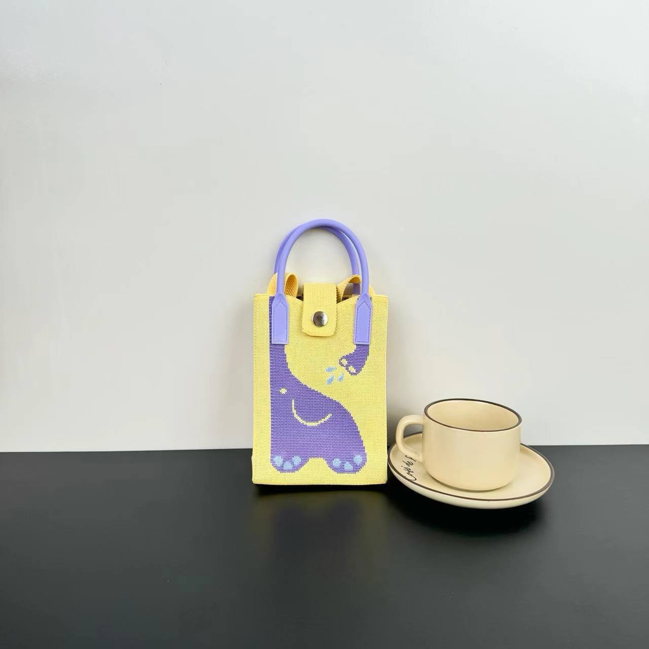 High Sense Mobile Cartoon Knitted Dopamine Bags