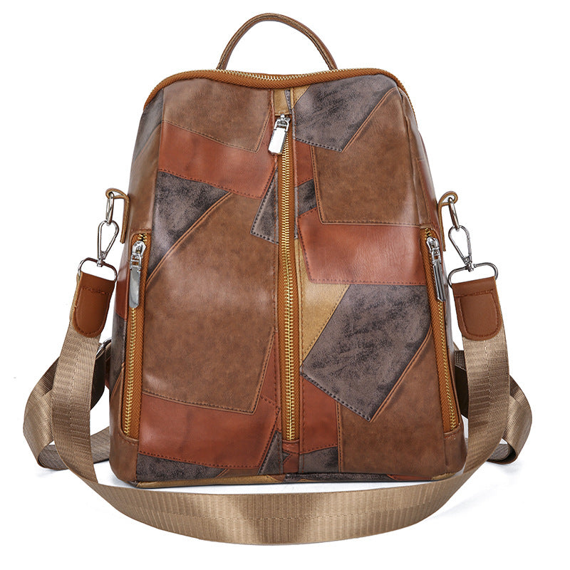 Women's Stitched Cowhide Vintage Summer High Sense Backpacks