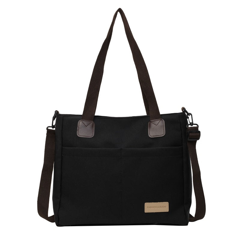 Women's Large Capacity Fashionable Simple Texture Class Tote Bags