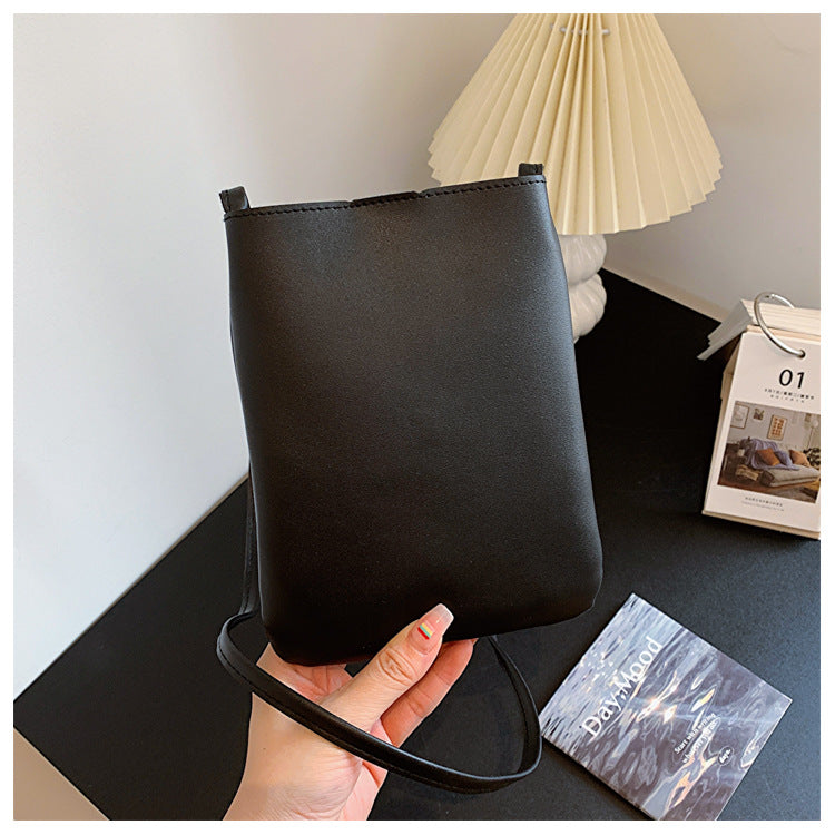 Korean Style Artistic Retro Solid Color Crossbody Bags