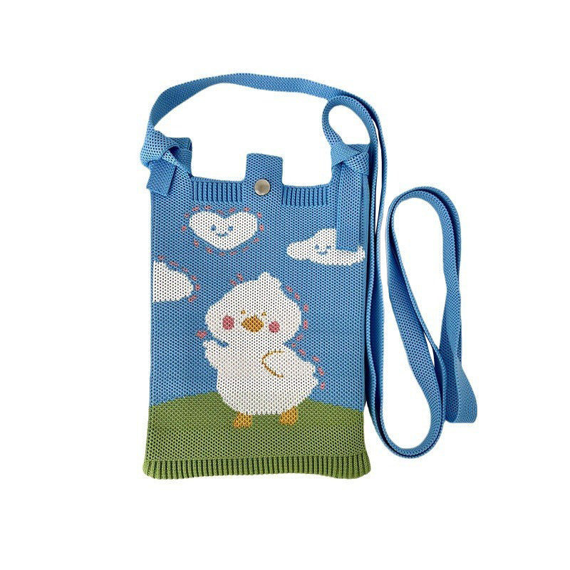 Fashion Cartoon Monster Knitted Portable Adjustable Phone Bags