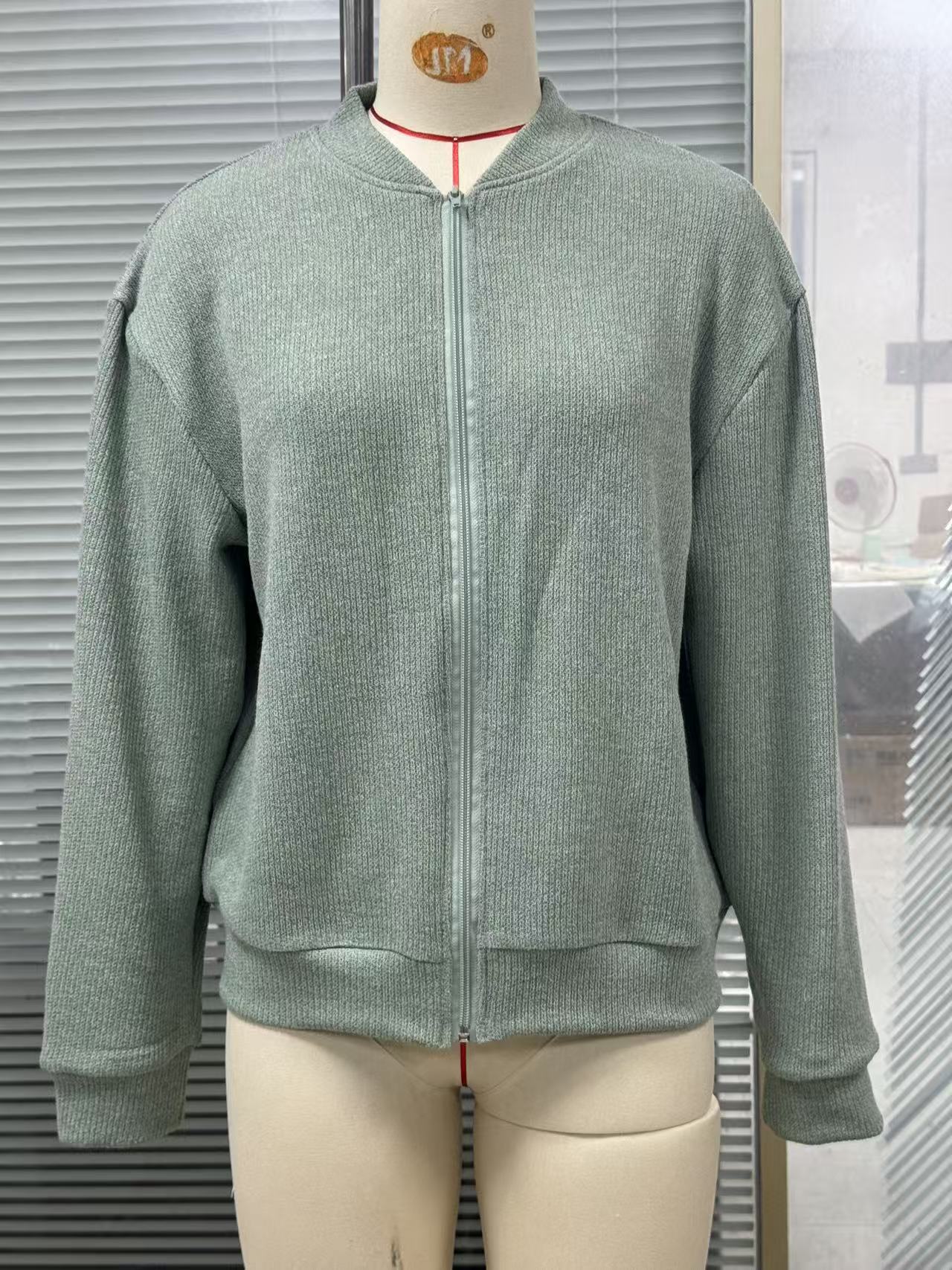 Women's Solid Color Loose Zip Long Sleeve Casual Women's Sweater, Sweater